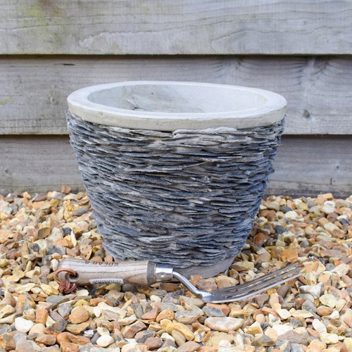 Plant pot stone slate - plant, finish